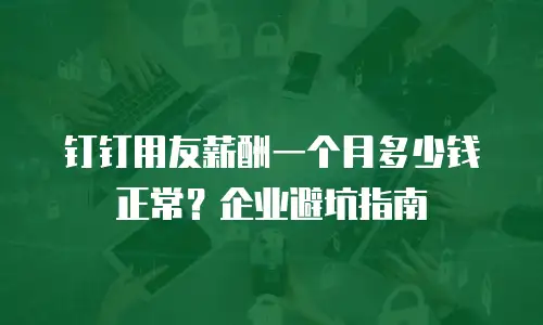 钉钉用友薪酬一个月多少钱正常？企业避坑指南