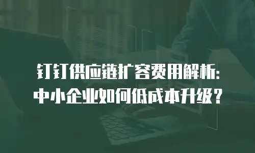 钉钉供应链扩容费用解析：中小企业如何低成本升级？