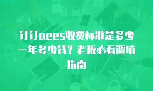 钉钉aees收费标准是多少一年多少钱？老板必看避坑指南