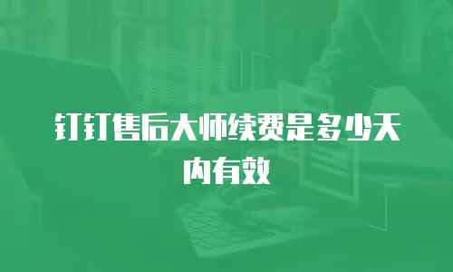 钉钉售后大师续费是多少天内有效