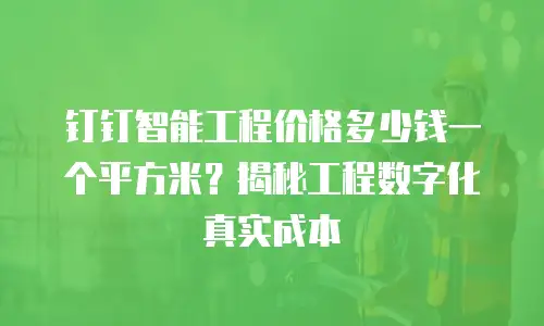 钉钉智能工程价格多少钱一个平方米？揭秘工程数字化真实成本