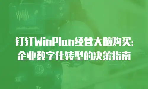 钉钉WinPlan经营大脑购买：企业数字化转型的决策指南