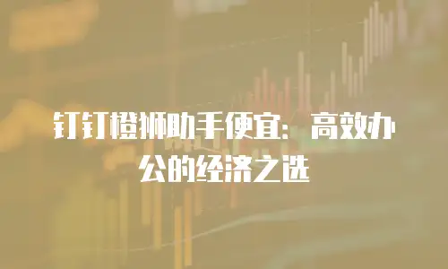 钉钉橙狮助手便宜：高效办公的经济之选