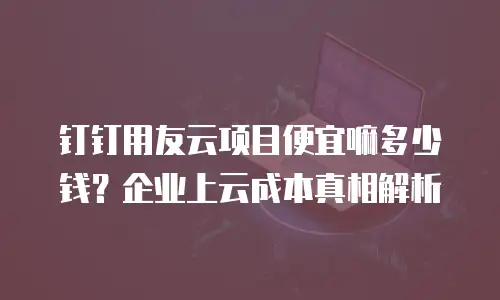钉钉用友云项目便宜嘛多少钱？企业上云成本真相解析