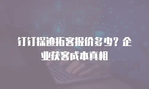 钉钉探迹拓客报价多少？企业获客成本真相