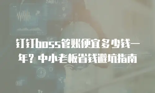 钉钉boss管账便宜多少钱一年？中小老板省钱避坑指南