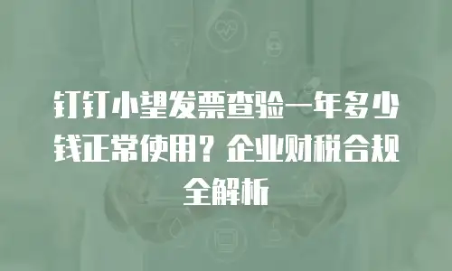 钉钉小望发票查验一年多少钱正常使用？企业财税合规全解析
