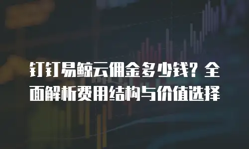 钉钉易鲸云佣金多少钱？全面解析费用结构与价值选择