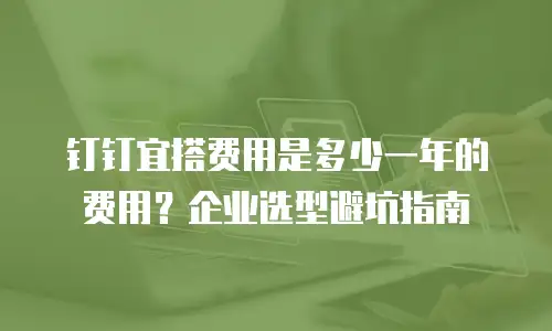 钉钉宜搭费用是多少一年的费用？企业选型避坑指南