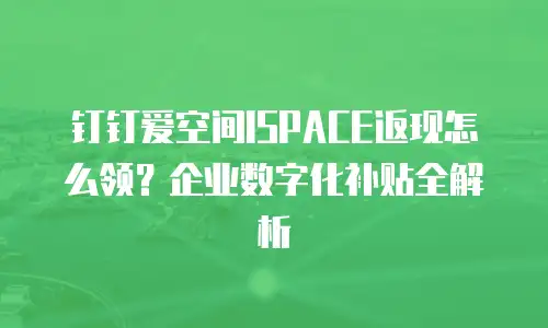钉钉爱空间ISPACE返现怎么领？企业数字化补贴全解析