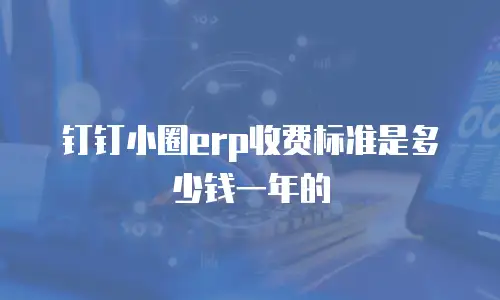 钉钉小圈erp收费标准是多少钱一年的