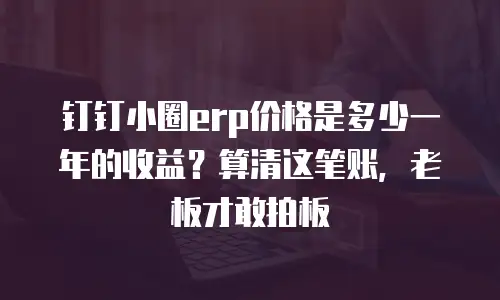 钉钉小圈erp价格是多少一年的收益？算清这笔账，老板才敢拍板