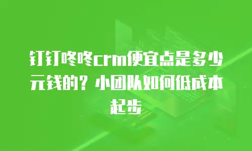 钉钉咚咚crm便宜点是多少元钱的？小团队如何低成本起步