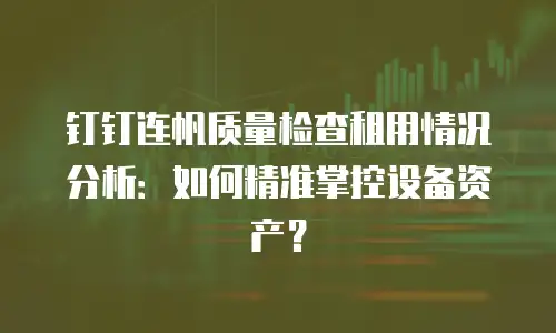钉钉连帆质量检查租用情况分析：如何精准掌控设备资产？