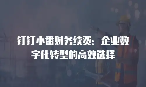 钉钉小番财务续费：企业数字化转型的高效选择