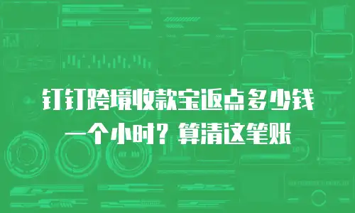 钉钉跨境收款宝返点多少钱一个小时？算清这笔账