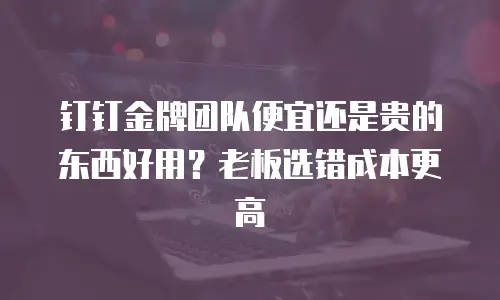 钉钉金牌团队便宜还是贵的东西好用？老板选错成本更高