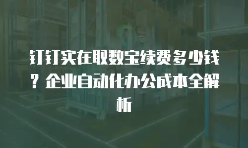 钉钉实在取数宝续费多少钱？企业自动化办公成本全解析