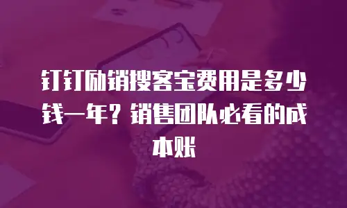 钉钉励销搜客宝费用是多少钱一年？销售团队必看的成本账