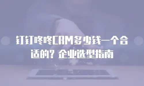 钉钉咚咚CRM多少钱一个合适的？企业选型指南
