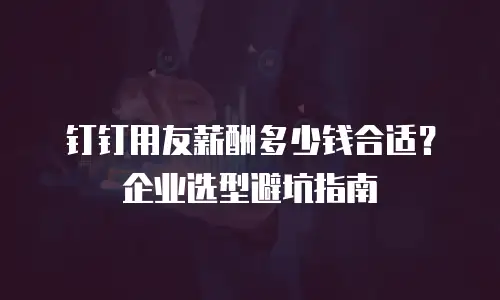 钉钉用友薪酬多少钱合适？企业选型避坑指南