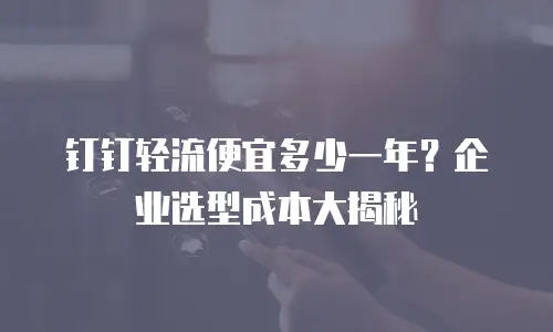 钉钉轻流便宜多少一年？企业选型成本大揭秘