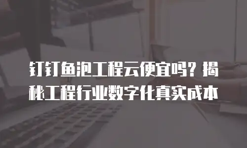 钉钉鱼泡工程云便宜吗？揭秘工程行业数字化真实成本