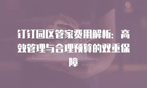 钉钉园区管家费用解析：高效管理与合理预算的双重保障