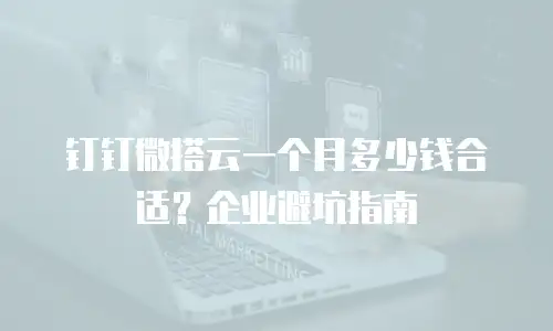 钉钉微搭云一个月多少钱合适？企业避坑指南