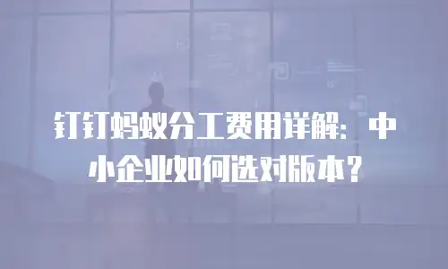 钉钉蚂蚁分工费用详解：中小企业如何选对版本？