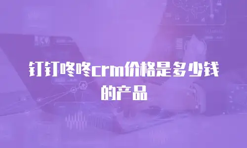 钉钉咚咚crm价格是多少钱的产品