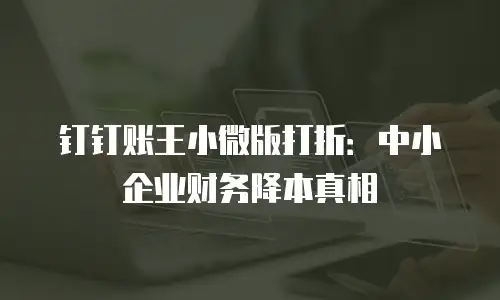 钉钉账王小微版打折：中小企业财务降本真相