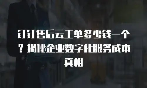 钉钉售后云工单多少钱一个？揭秘企业数字化服务成本真相
