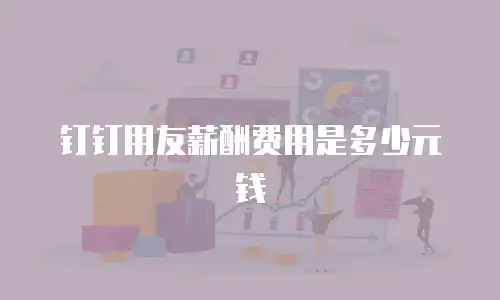 钉钉用友薪酬费用是多少元钱