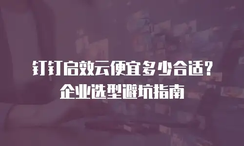 钉钉启效云便宜多少合适？企业选型避坑指南