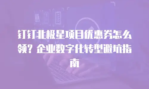 钉钉北极星项目优惠券怎么领？企业数字化转型避坑指南