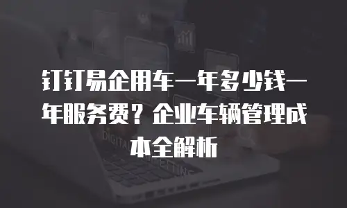 钉钉易企用车一年多少钱一年服务费？企业车辆管理成本全解析