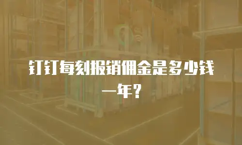 钉钉每刻报销佣金是多少钱一年？