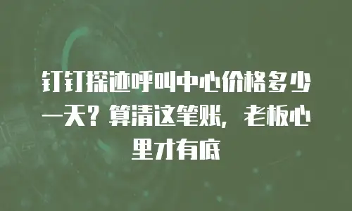 钉钉探迹呼叫中心价格多少一天？算清这笔账，老板心里才有底