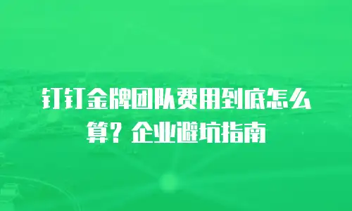 钉钉金牌团队费用到底怎么算？企业避坑指南