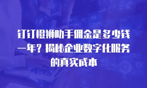钉钉橙狮助手佣金是多少钱一年？揭秘企业数字化服务的真实成本