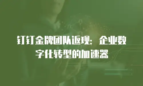 钉钉金牌团队返现：企业数字化转型的加速器