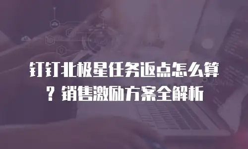 钉钉北极星任务返点怎么算？销售激励方案全解析