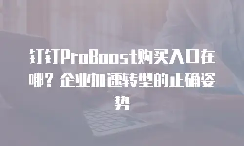 钉钉ProBoost购买入口在哪？企业加速转型的正确姿势