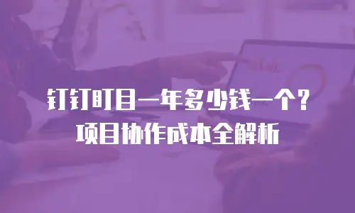 钉钉盯目一年多少钱一个？项目协作成本全解析
