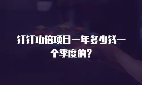 钉钉功倍项目一年多少钱一个季度的？