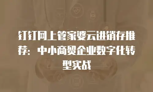 钉钉网上管家婆云进销存推荐：中小商贸企业数字化转型实战