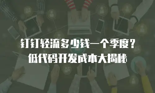 钉钉轻流多少钱一个季度？低代码开发成本大揭秘