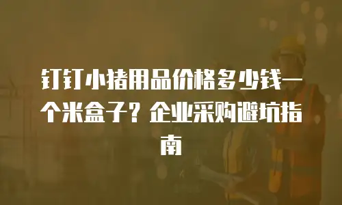 钉钉小猪用品价格多少钱一个米盒子？企业采购避坑指南