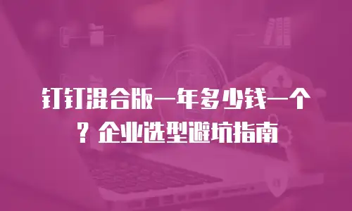 钉钉混合版一年多少钱一个？企业选型避坑指南